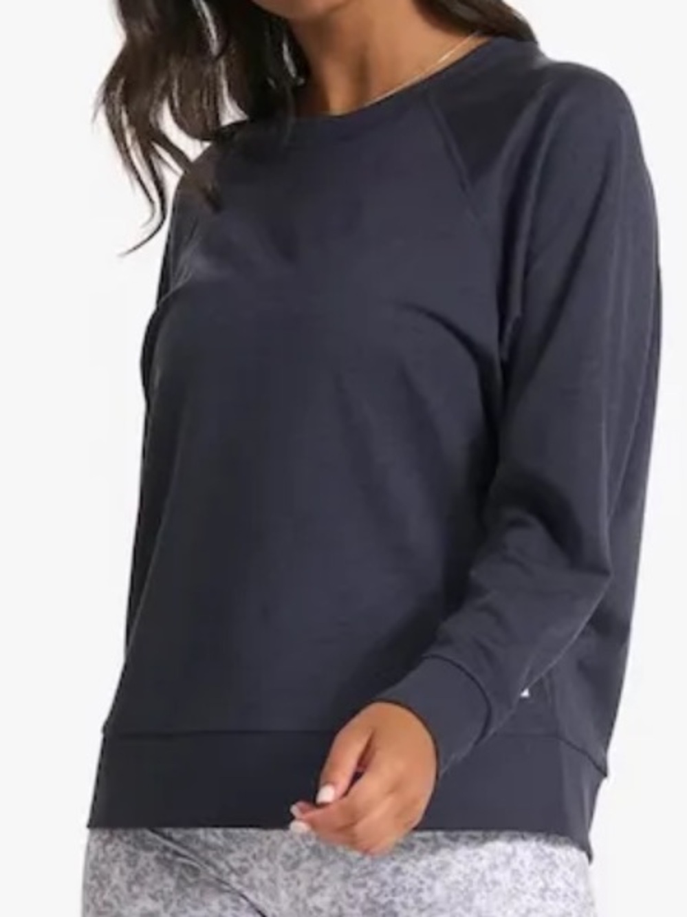 VUORI WOMEN'S LONG SLEEVE HALO CREW in Midnight Heather Size Small